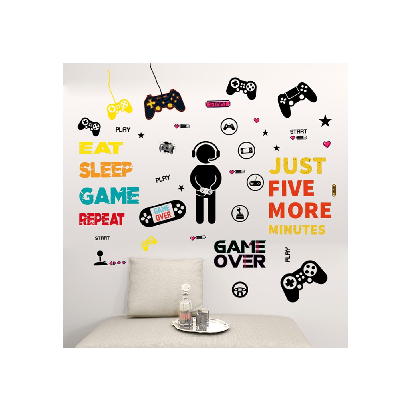 25*30cm Video Game Wall Decal PVC Sticker Gamer Theme Decoration