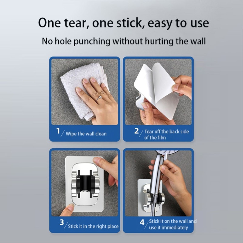 Beslag brusehovedholder Selvklæbende badeværelsesbrusehovedbeslag