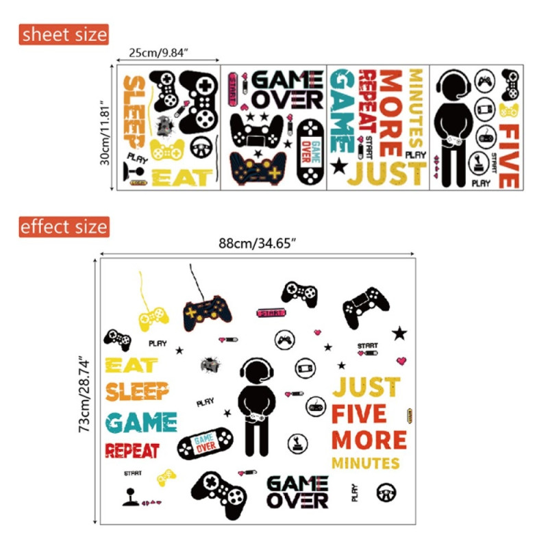 25 * 30 cm videopeliseinätarra PVC - tarrapeliteemakoristelu