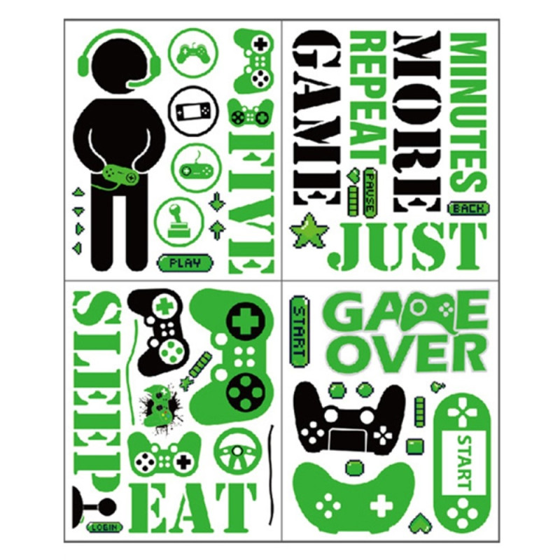 25*30 cm videospil vægoverføringsbillede PVC - klistermærke Gamer - tema dekoration