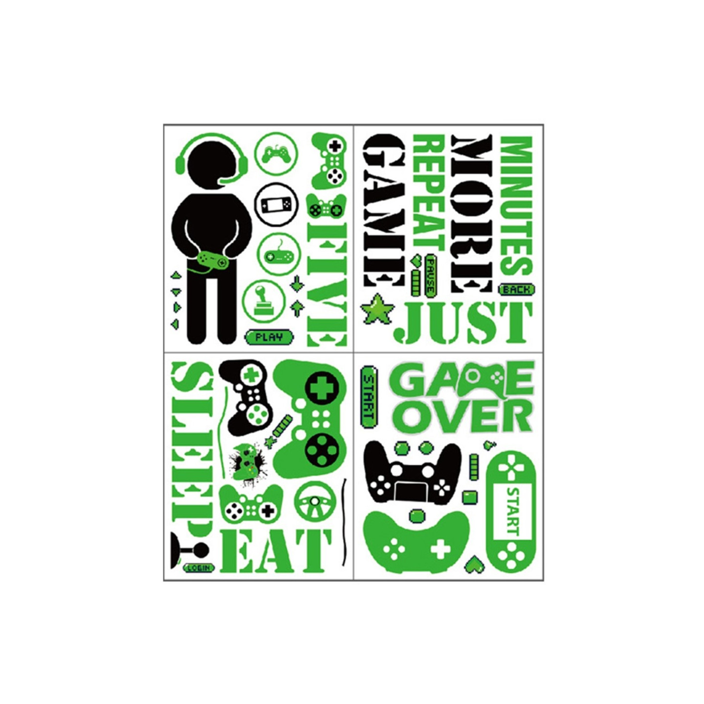 25* 30cm videospillveggdekal PVC - klistremerke Gamertema Dekorasjon