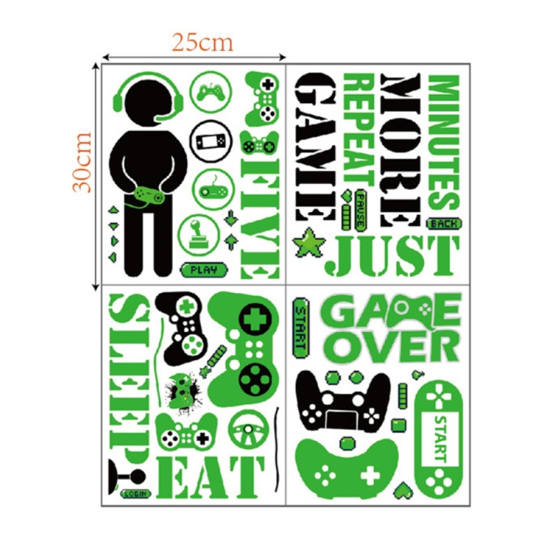 25* 30cm videospillveggdekal PVC - klistremerke Gamertema Dekorasjon