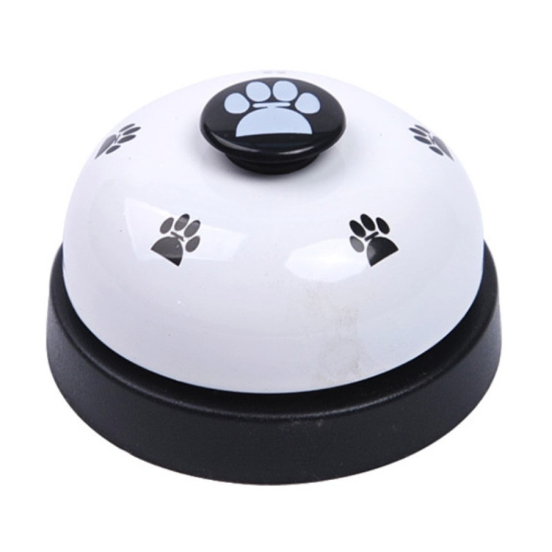 Pet Bell for Dog Cat Training Interactive Toy Ring Trainer White - Black