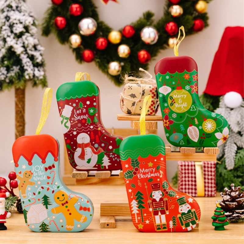 Christmas stocking Shape Storage box hanging ornament Christmas - 4 different
