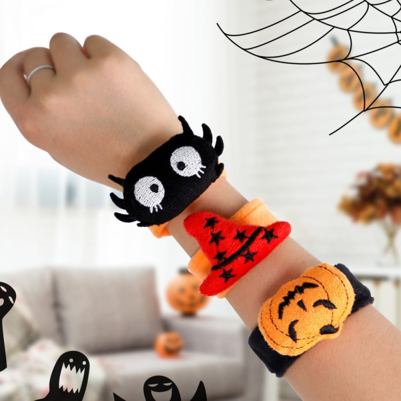 Halloween Slap Band Bracelet Wristband Party Bag Filler - Pumpkin