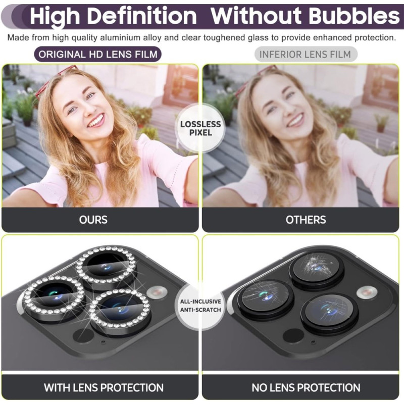 For iPhone 15 Pro / 15 Pro Max Lens Glitter