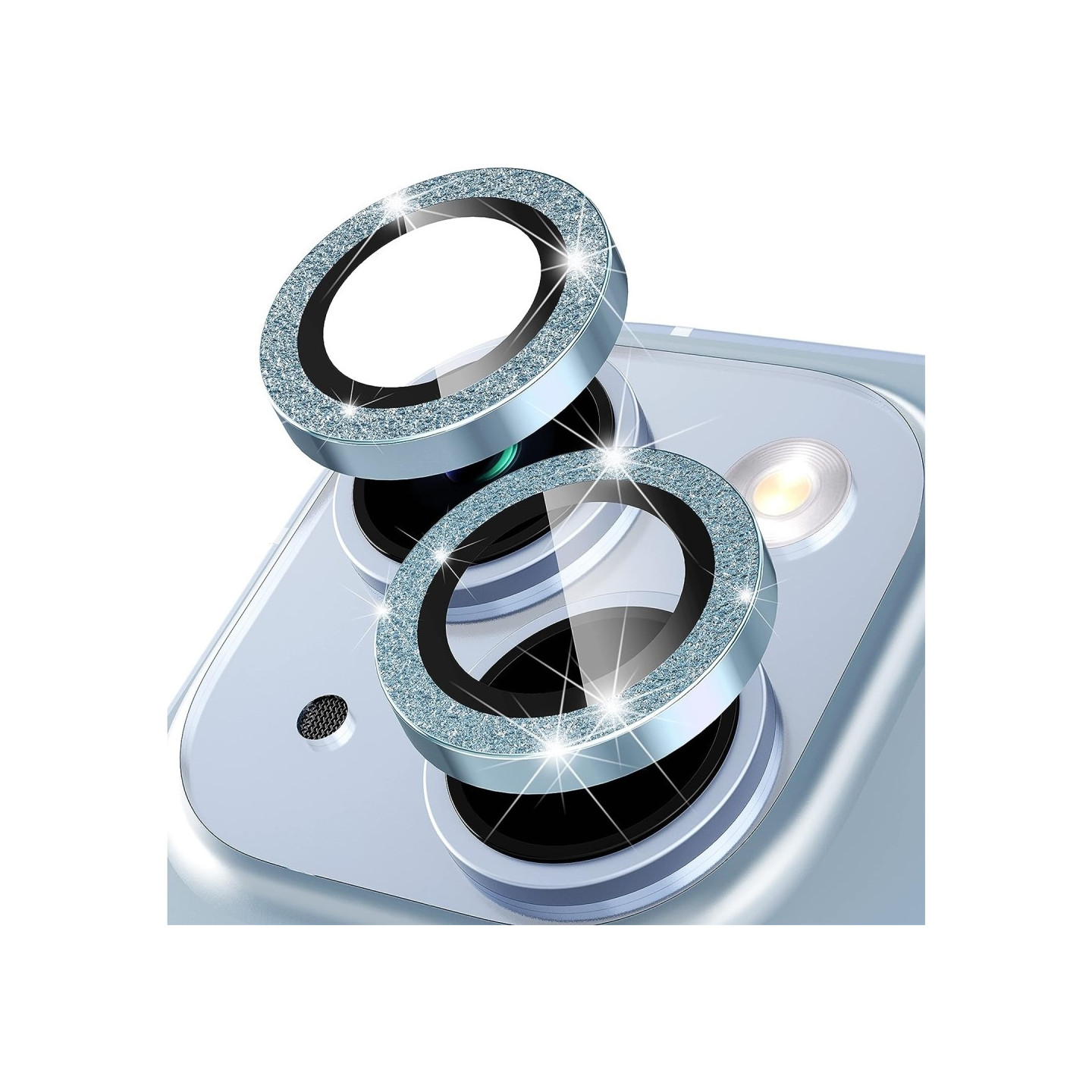 Kameralinse til iPhone 15/15 Plus Glitter