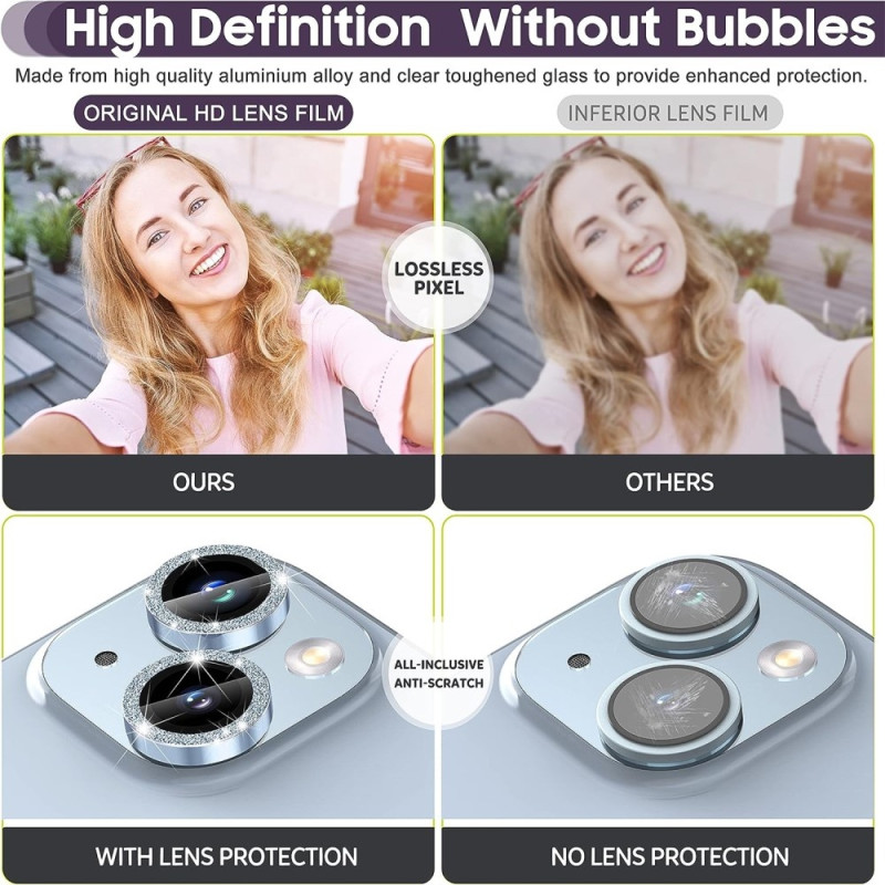 iPhone 15 / 15 Plus Ring Circle Lens - elokuvasetti Glitter