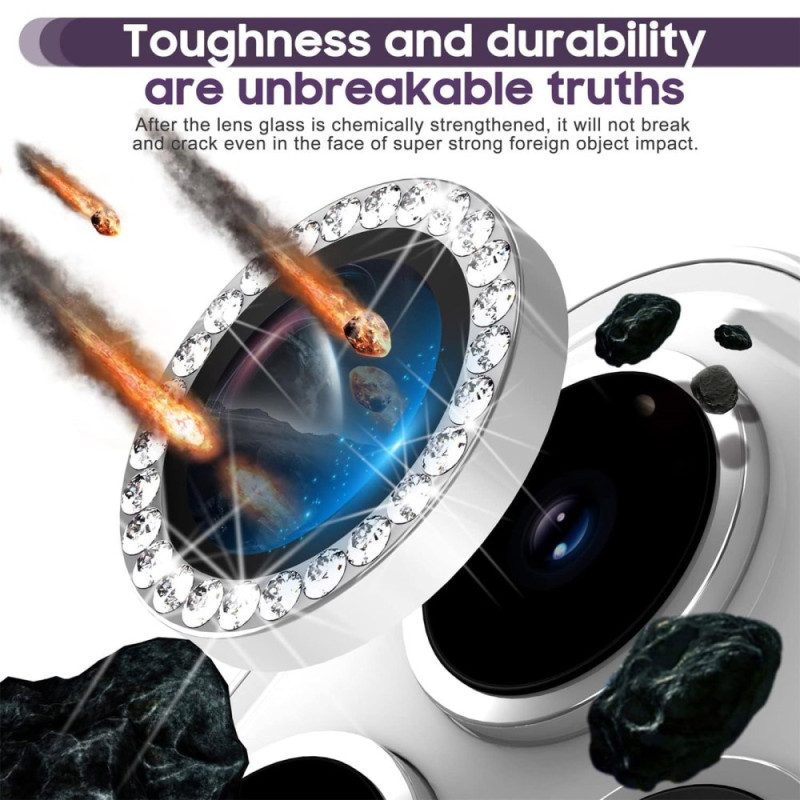 Kameralinse til iPhone 15 Pro/15 Pro Max Glitter