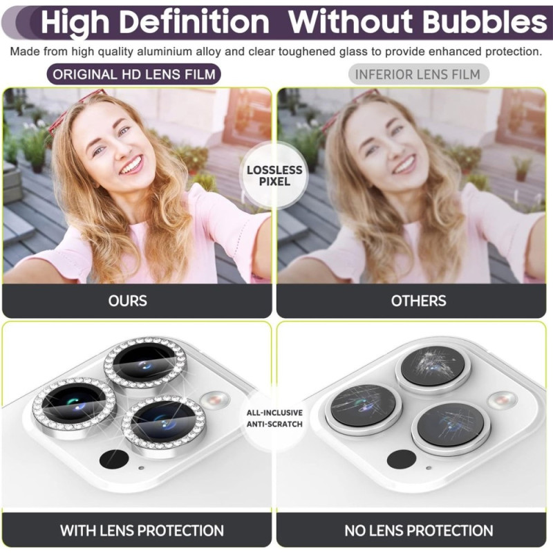 Til iPhone 15 Pro / 15 Pro Max Lens Glitter