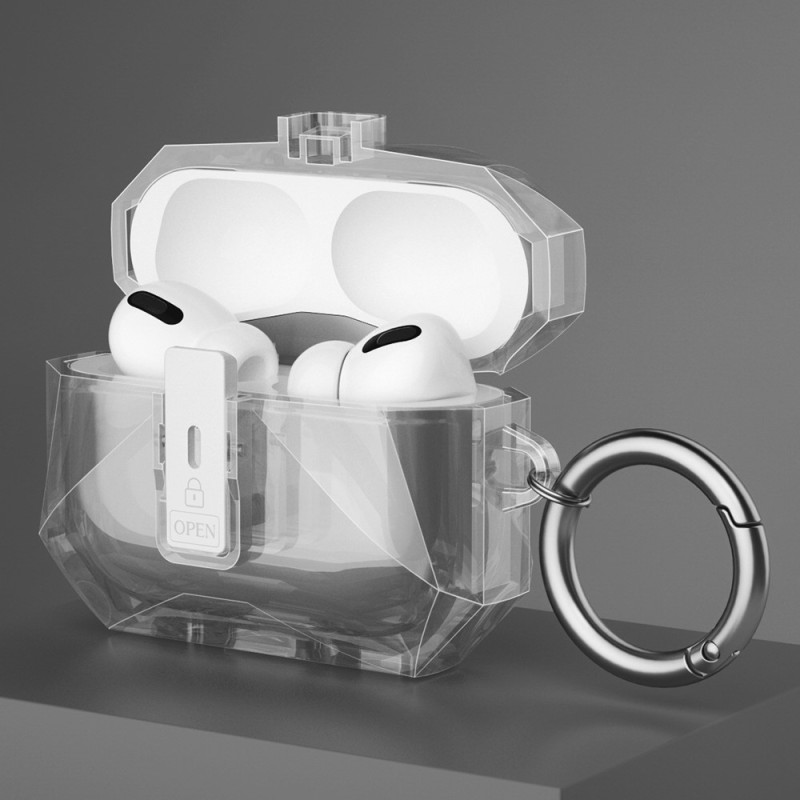 COTECI Til AirPods Pro 3 Beskyttende Etui Med Metalkrog - Sort