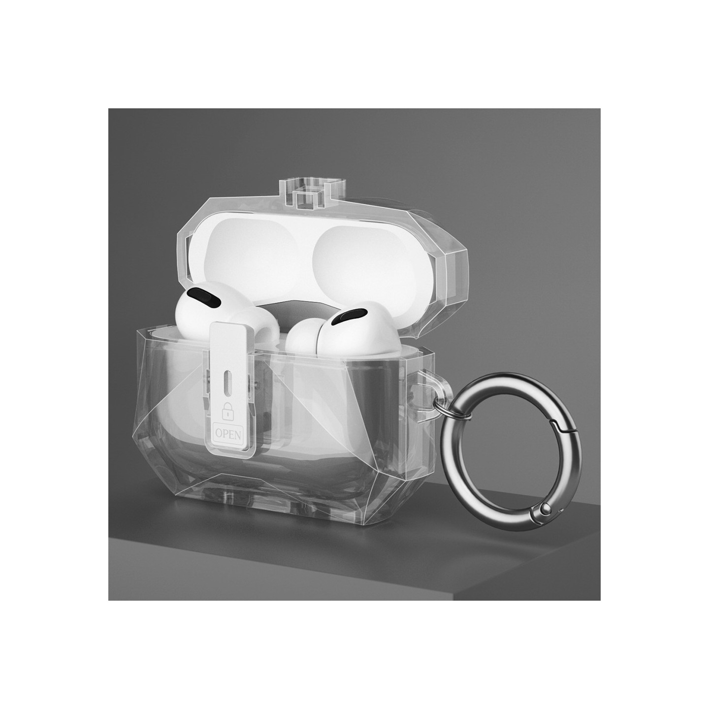 COTECI AirPods Pro 3:lle suojakuori metallikoukulla - Musta