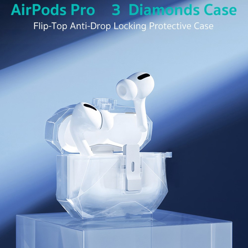 COTECI AirPods Pro 3:lle suojakuori metallikoukulla - Kimallus