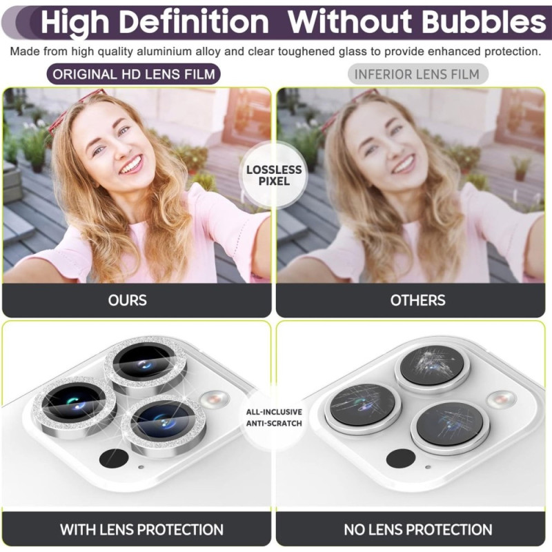 For iPhone 15 Pro / 15 Pro Max Lens Glitter