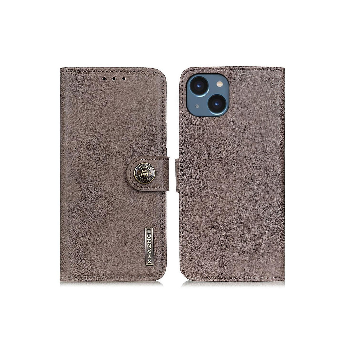 KHAZNEH iPhone 15 Plus Lommebok - deksel - Grå