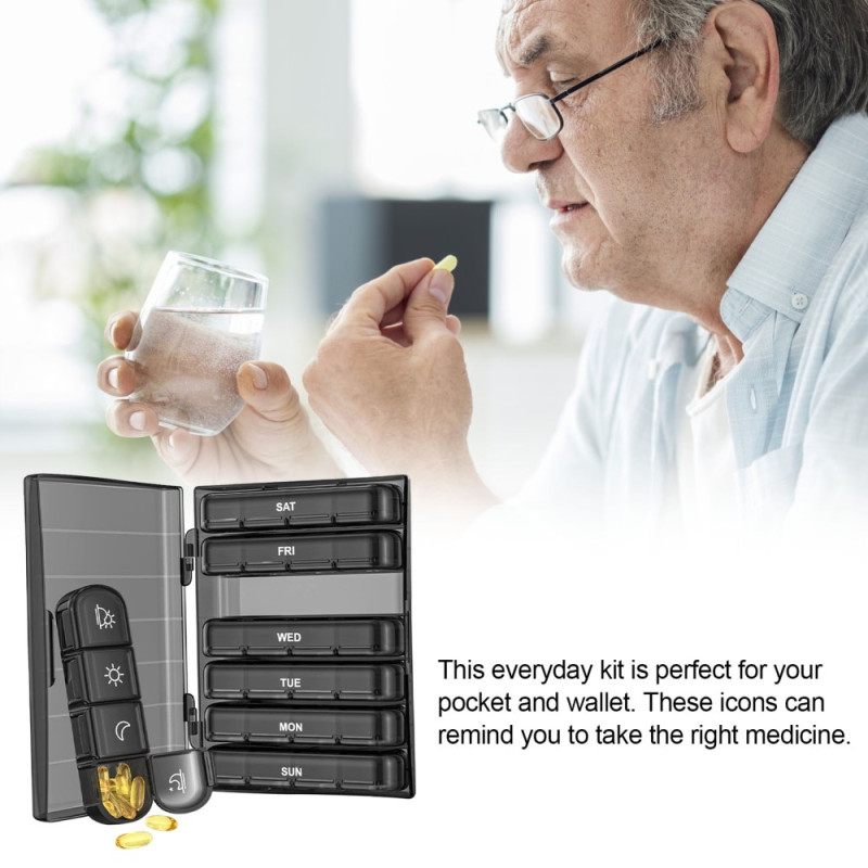 Weekly Pill Organizer 7 - Day Kannettava 28 Grids Daily Pill Box