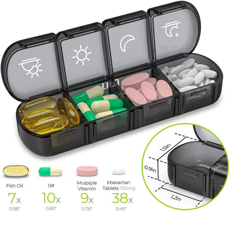 Weekly Pill Organizer 7 - Day Portable 28 Grids Daily Pill Box