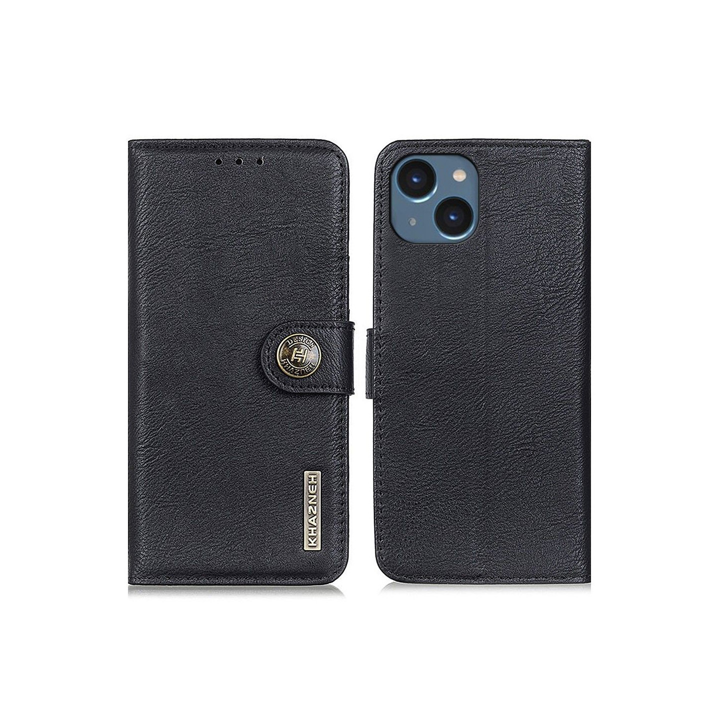 KHAZNEH iPhone 15 Plus Lommebok - deksel - Svart