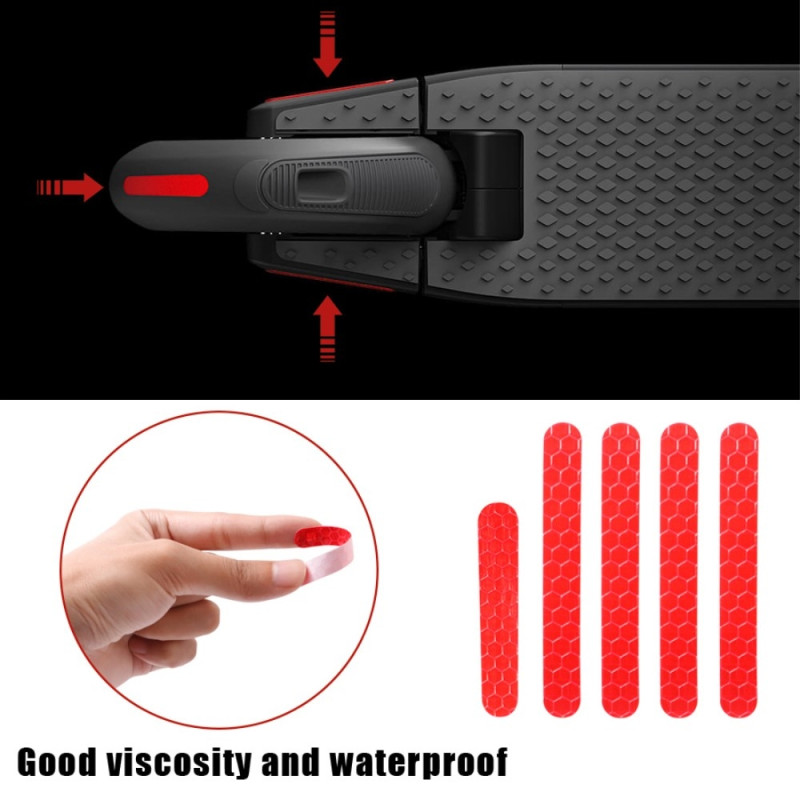 For Ninebot ES1 ES2 ES3 ES4 reflekterende klistremerke - rød