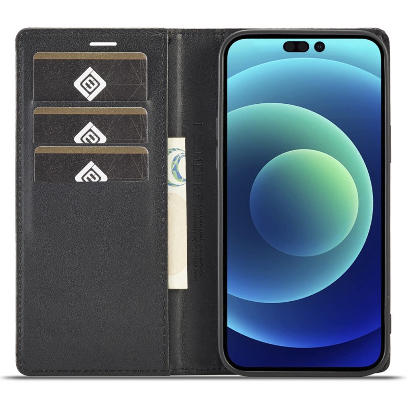 LC.IMEEKE Wallet Case for iPhone 15 Pro Max - Black