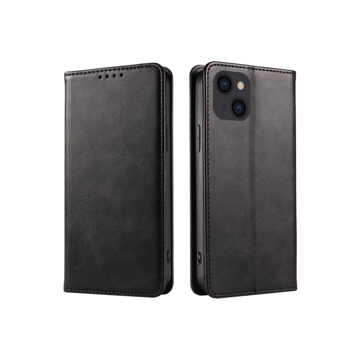 Wallet Stand Phone Case for iPhone 15 Pro Max Cell Cover - Black