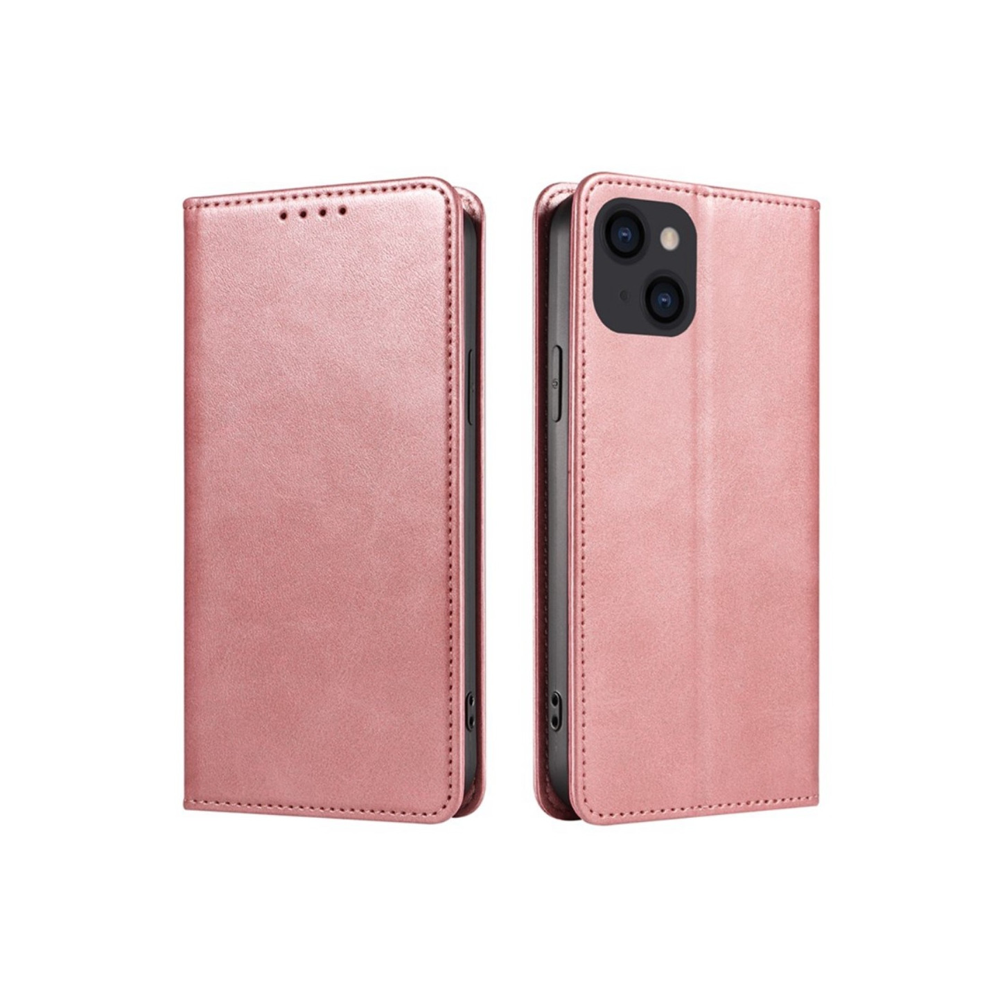 Wallet Stand Telefontaske til iPhone 15 Pro Max Cell Cell Cover - Rose Gold