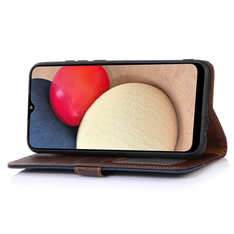 KHAZNEH til iPhone 15 Pro Lommebok - deksel - Brun/Blå