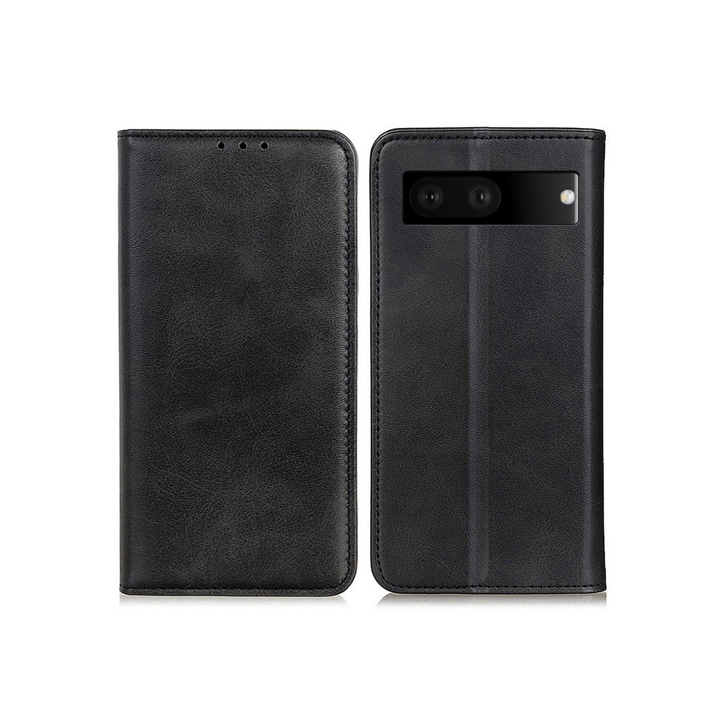 Google Pixel 7 Stand Phone Case Full Protection Wallet Cover - Black