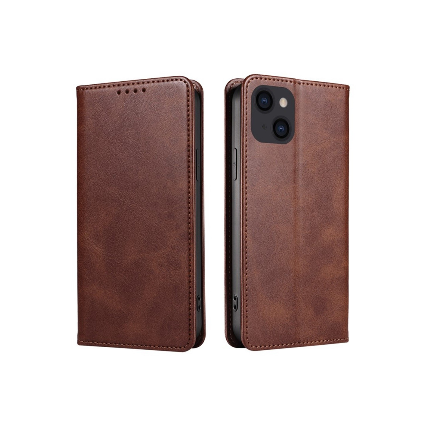 Lompakkoteline puhelimen kotelo iPhone 15 Plus - kännykkäsuojukselle - Kahvi