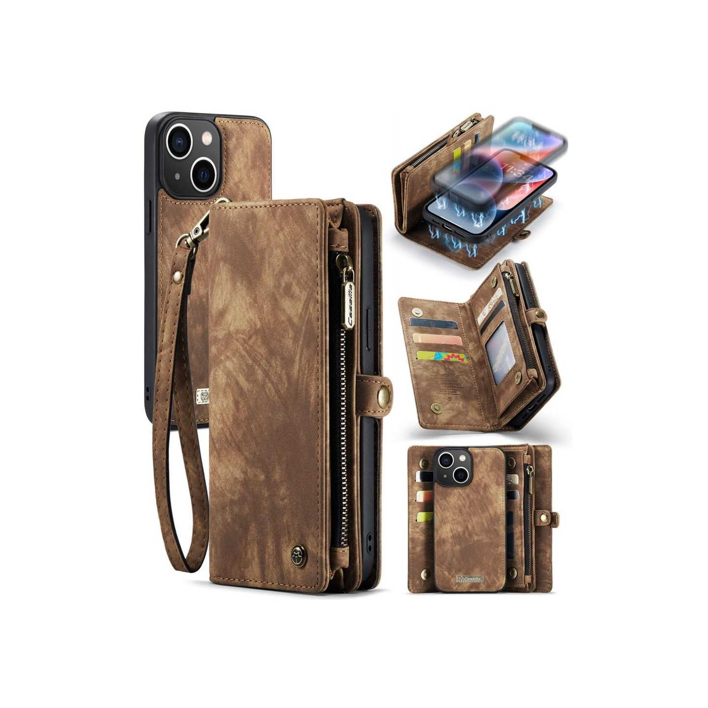 CASEME iPhone 15 Plus 2 - i - 1 Pung Telefonskal - Brun