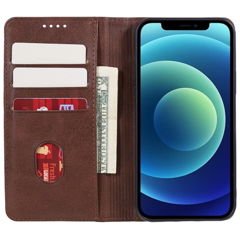 Wallet Stand Phone Case for iPhone 15 Plus Cell Cover - Coffee