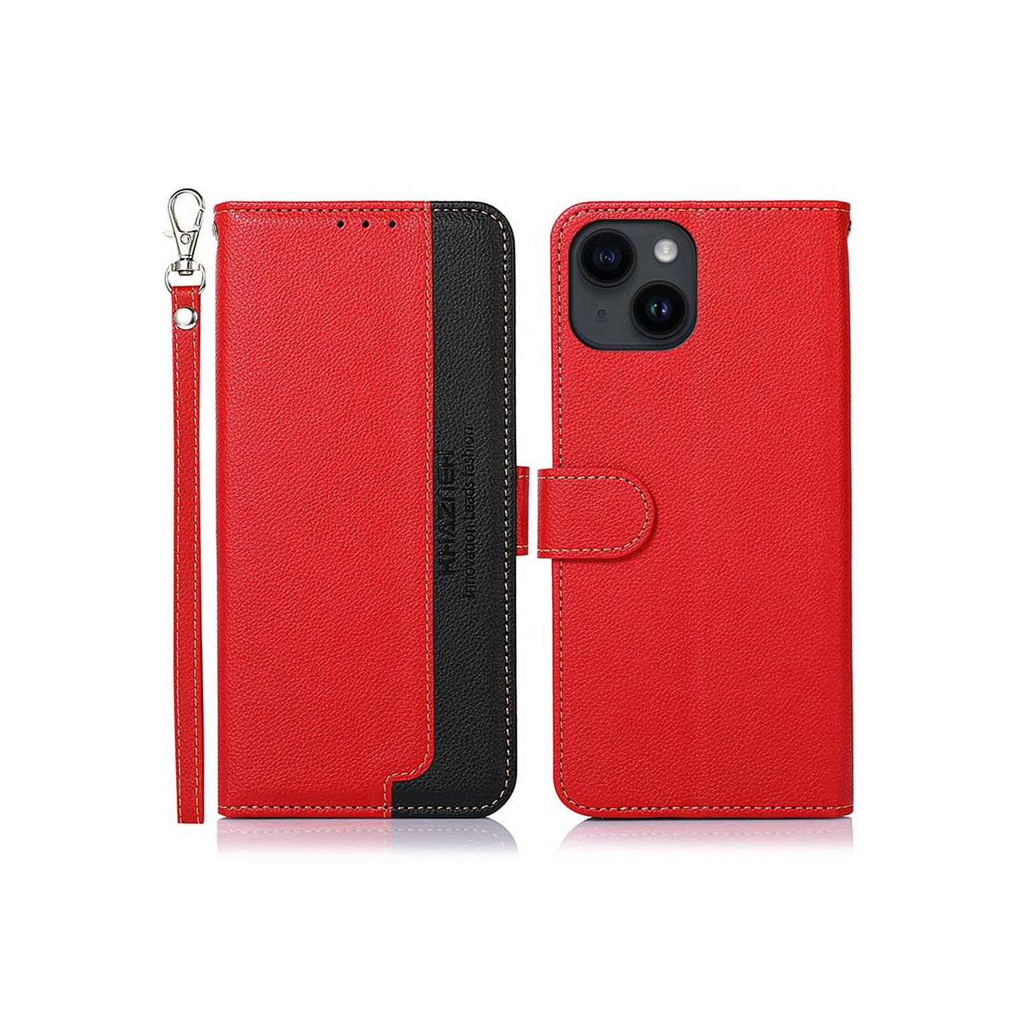 KHAZNEH Phone Cover for iPhone 15 Plus - Red/Black