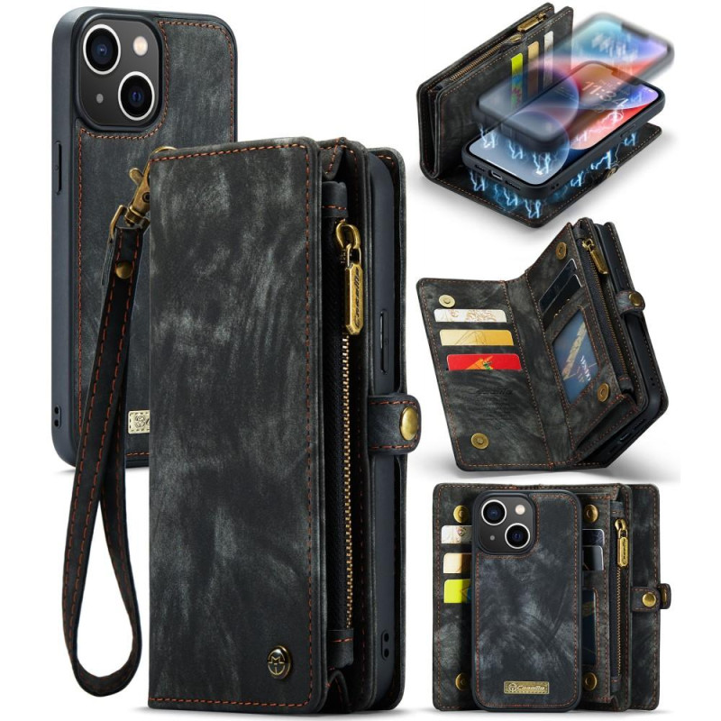 CASEME iPhone 15 Plus 2 - in - 1 Wallet Phone Shell - Black