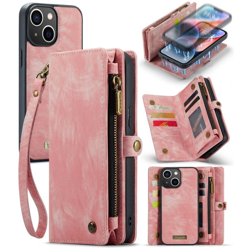 CASEME iPhone 15 2 - in - 1 Wallet Phone Shell - Pink