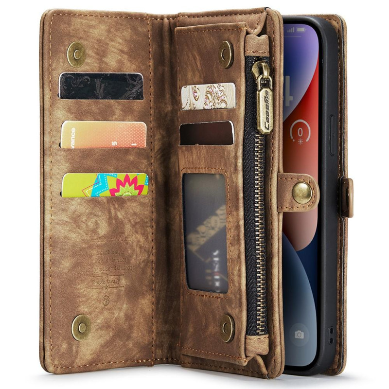 CASEME iPhone 15 2 - in - 1 Wallet Phone Shell - Brown