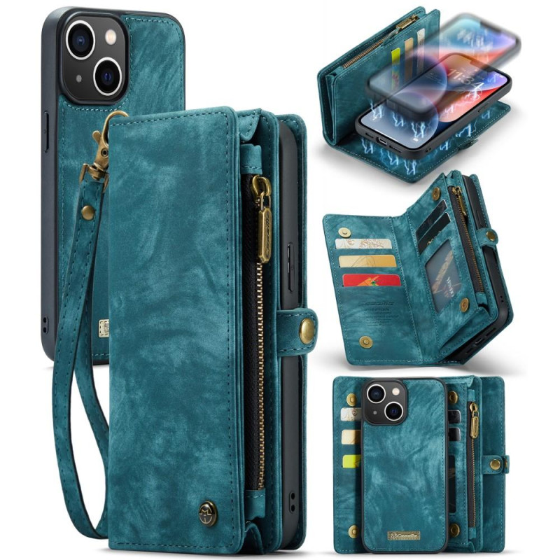 CASEME iPhone 15 2 - in - 1 Wallet Phone Shell - Blue