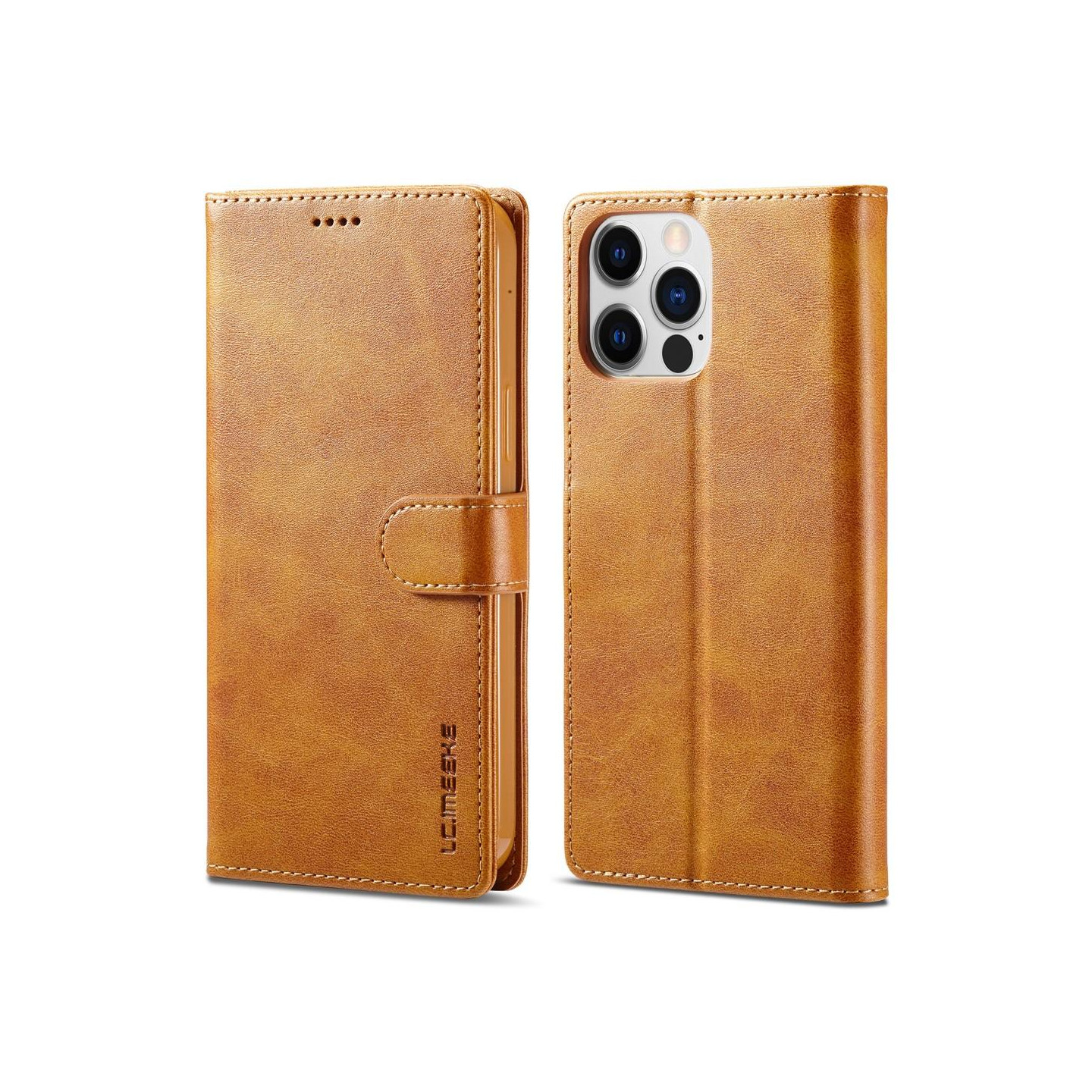 LC.IMEEKE Wallet Case for iPhone 15 Pro Max - Brown