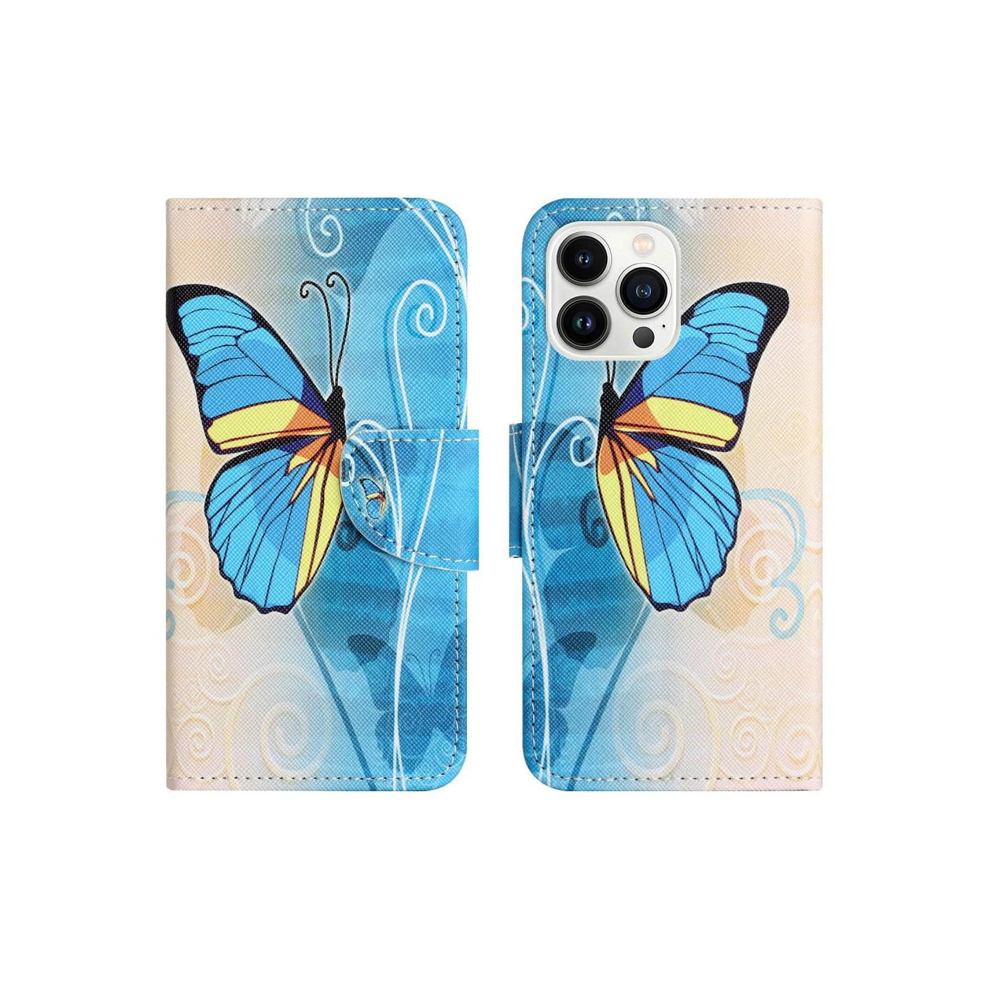 IPhone 15 Pro Max Lompakkotelineen kotelo Puhelimen kansi - Butterfly