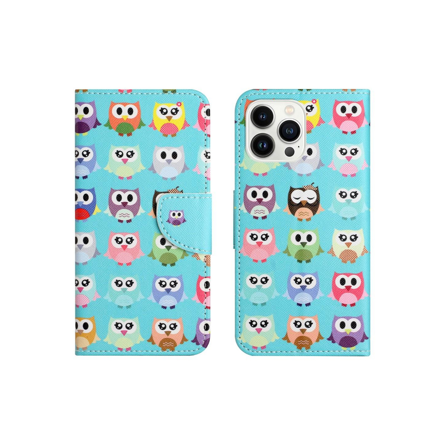 Til iPhone 15 Pro Max Lommebok - deksel - Ugler