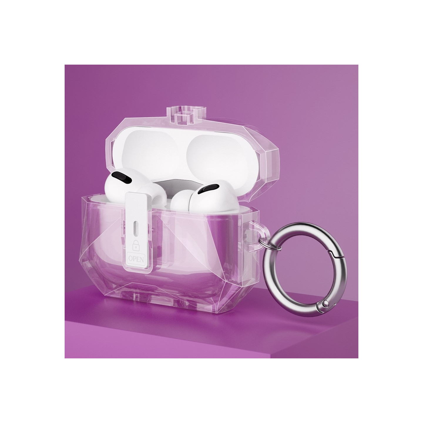 COTECI AirPods Pro 3:lle suojakuori metallikoukulla - Vaaleanpunainen