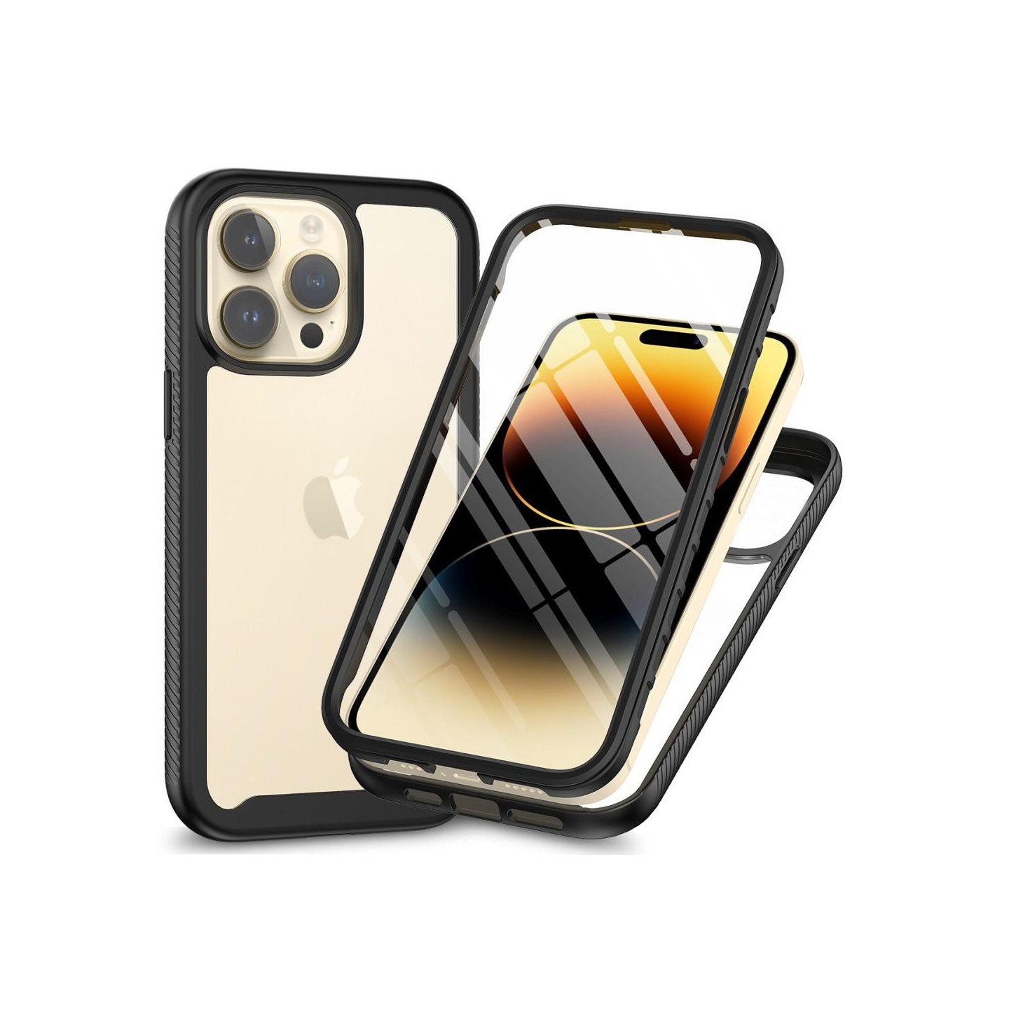 IPhone 15 Pro Max Täysi suojaava puhelinkotelo 3 - in - 1 + Näytönsuoja