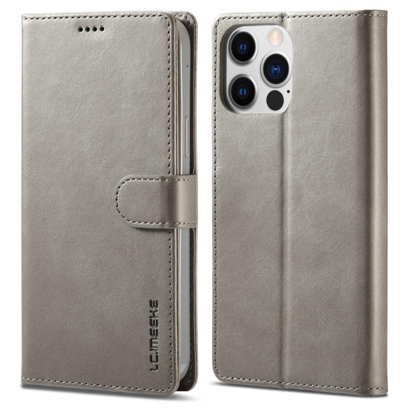 LC.IMEEKE Wallet Case for iPhone 15 Pro Max - Gray