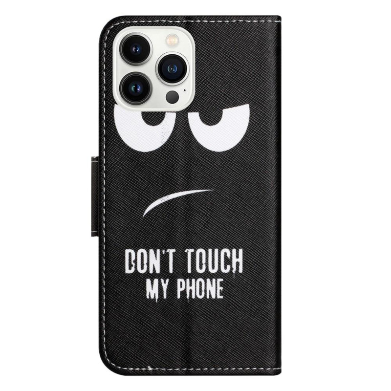 For iPhone 15 Pro Wallet Stand Case Phone Cover - Don't Touch