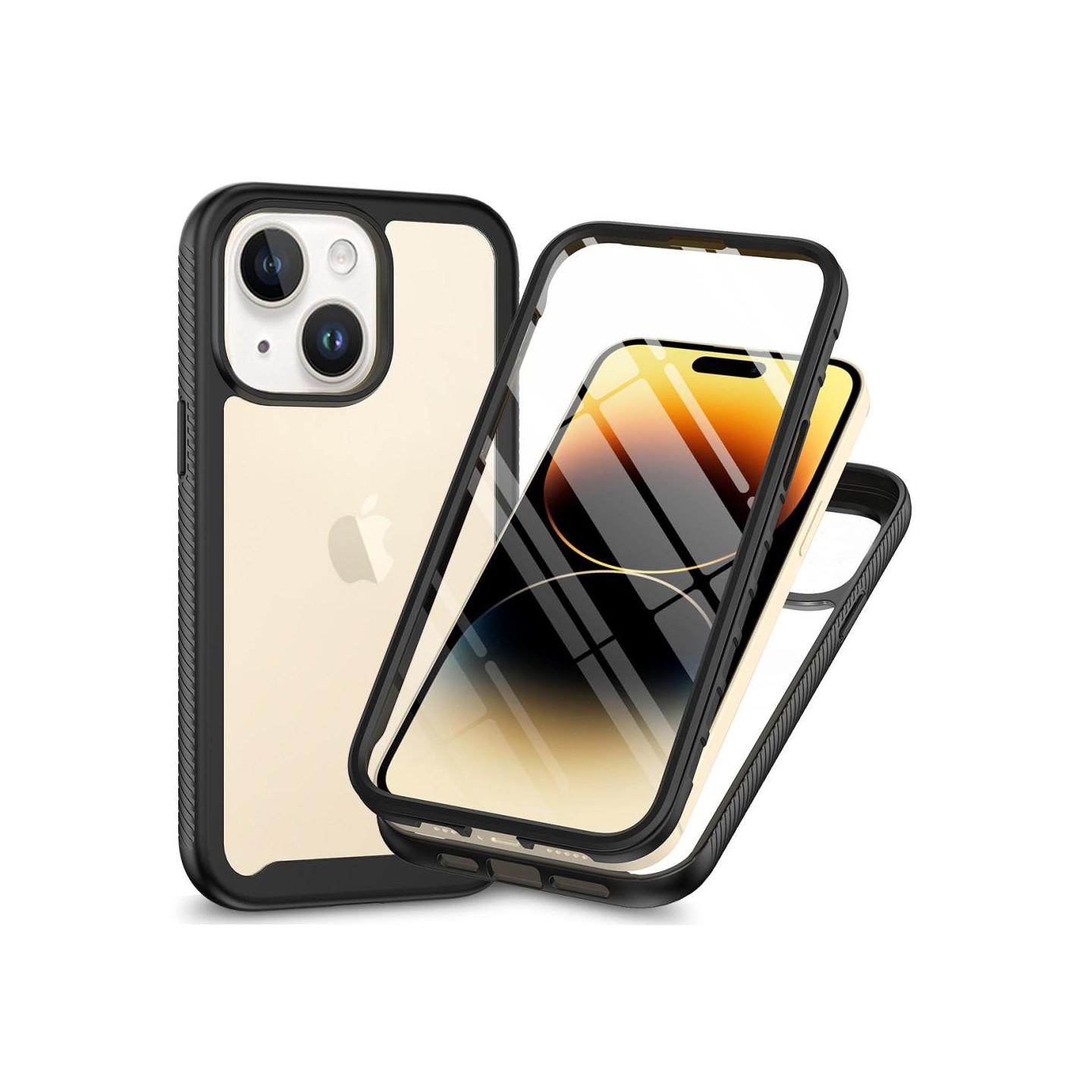 Til iPhone 15 Fuld Protection Telefontaske 3 - i - 1 skærmbeskytter