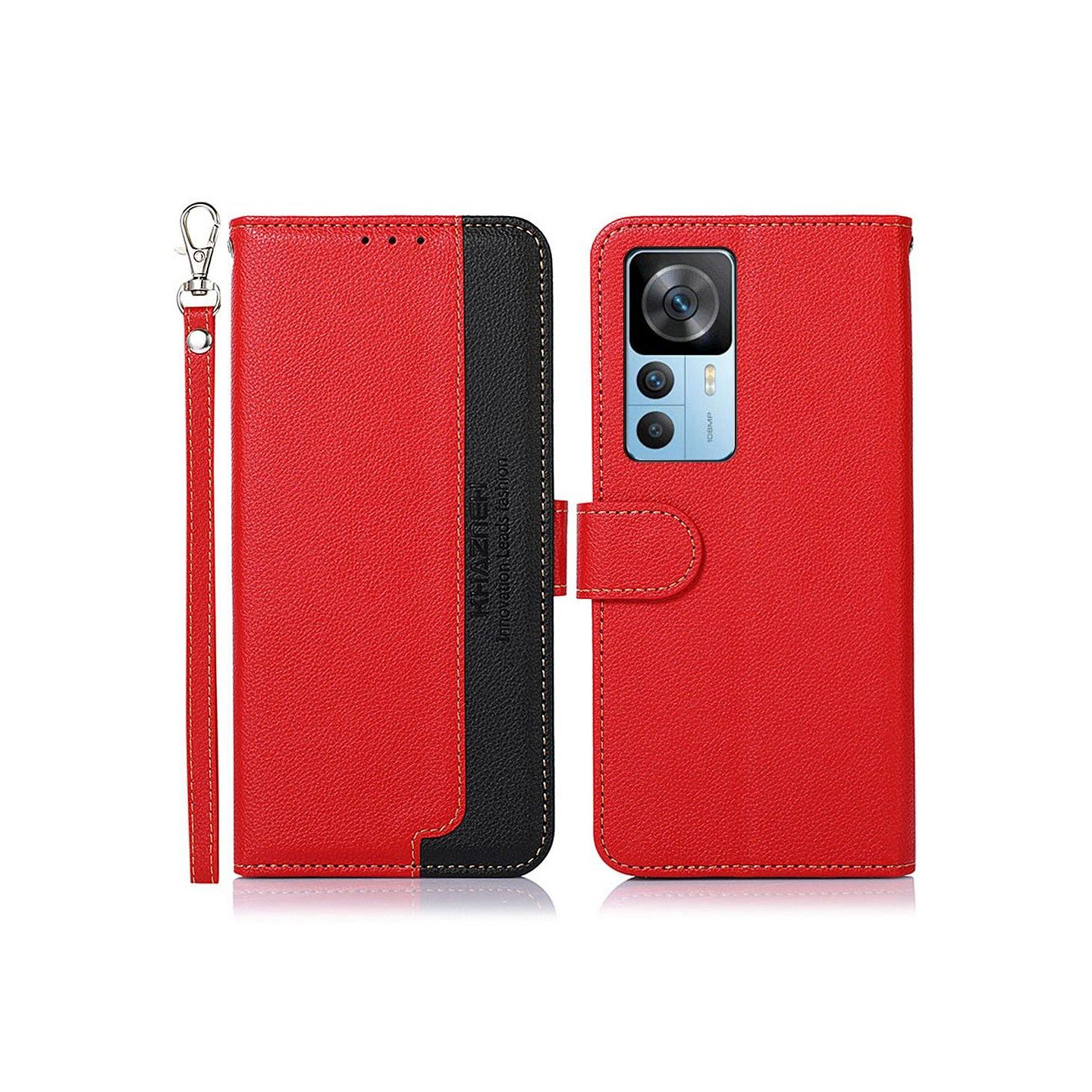 KHAZNEH Phone Cover to Xiaomi 12T 5G / 12T Pro 5G - Red/Black