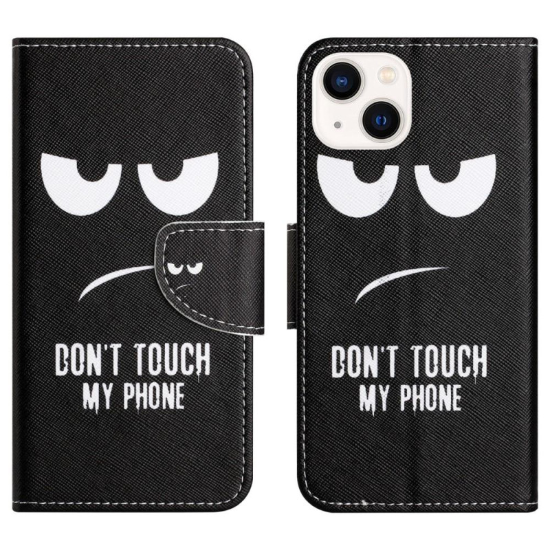 For iPhone 15 Plus Wallet Stand Case Phone Cover - Don't Touch