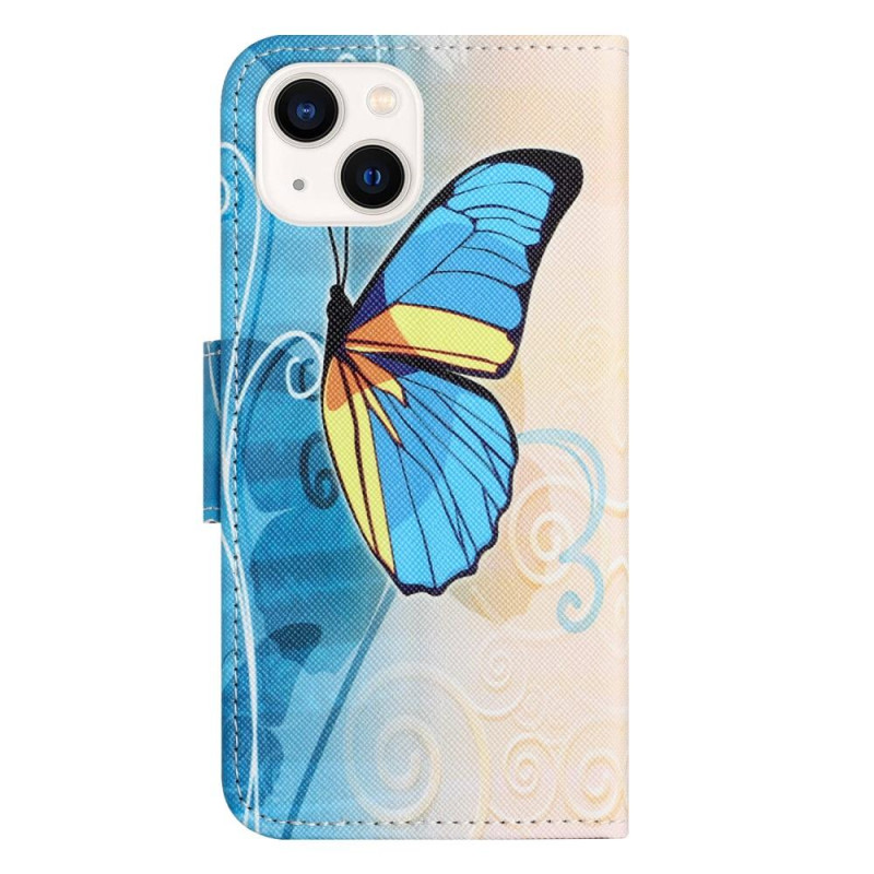 iPhone 15 Lompakkotelineen kotelo Kuviollinen puhelimen kansi - Butterfly