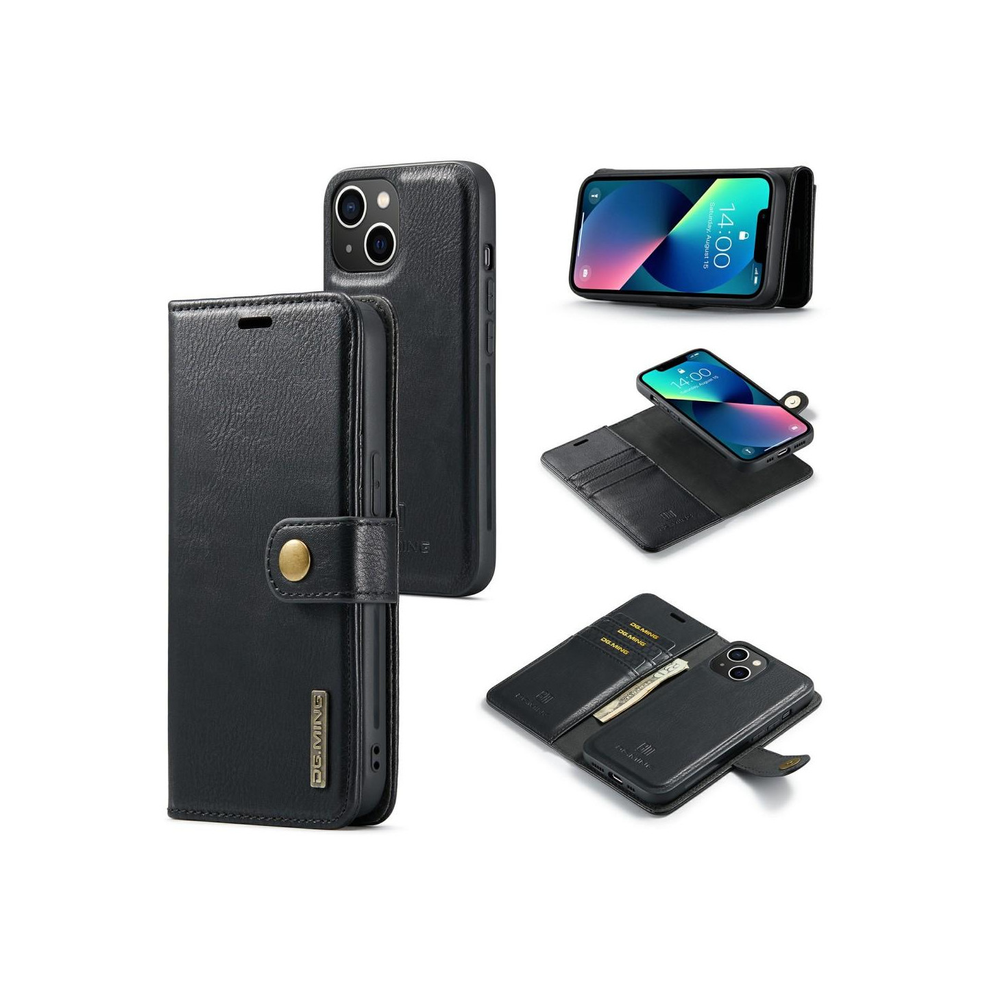 DG.MING for iPhone 15 Detachable 2 - in - 1 Wallet Cover Shell