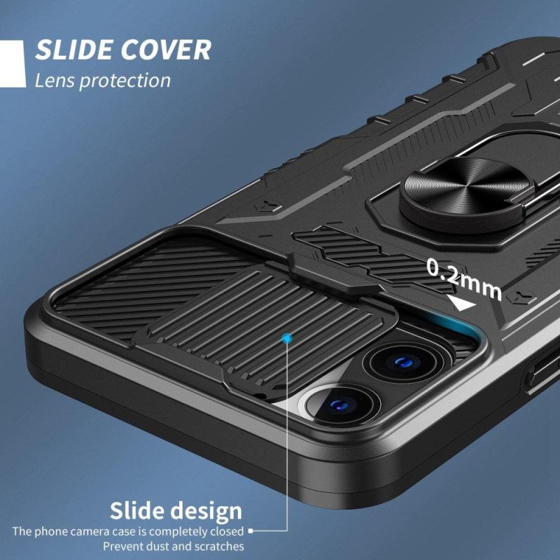 iPhone 14 Pro Max Hybrid - deksel med fingerring og kamerabeskyttelse+herdet glass