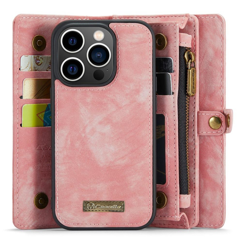 CASEME iPhone 15 Pro Retro Lommebok - deksel - Rosa